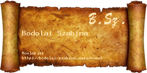 Bodolai Szabina névjegykártya