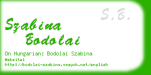 szabina bodolai business card